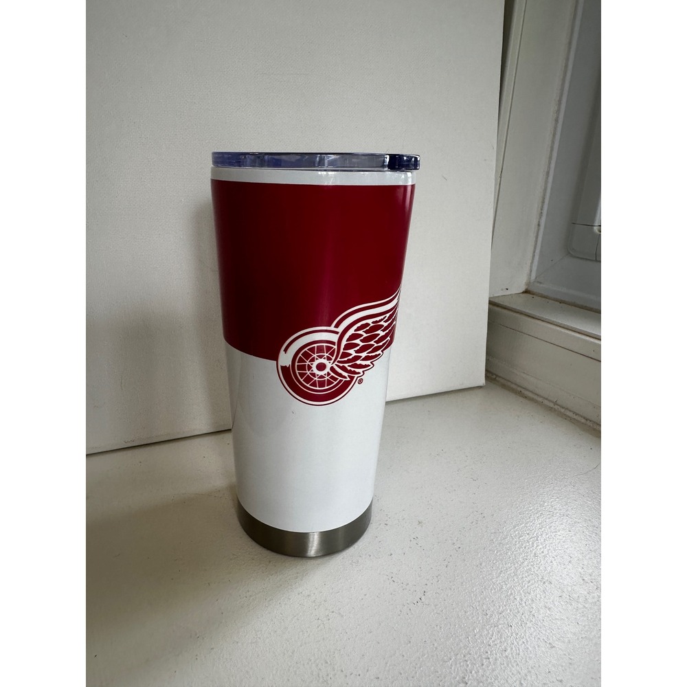 Detroit Red Wings 20oz Stainless Steel Tumbler Red White NHL Travel Mug Lid